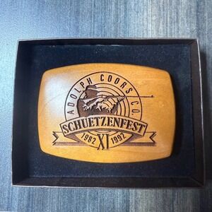 Adolph Coors Schuetzenfest Belt Buckle Herrett's Twin Falls Idaho 1982-1992